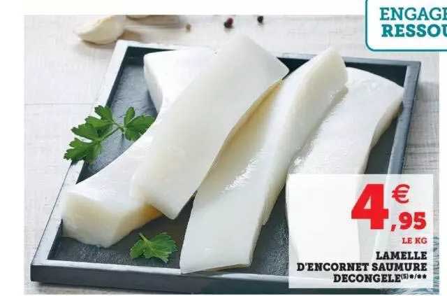 lamelle d'encornet saumure décongelé