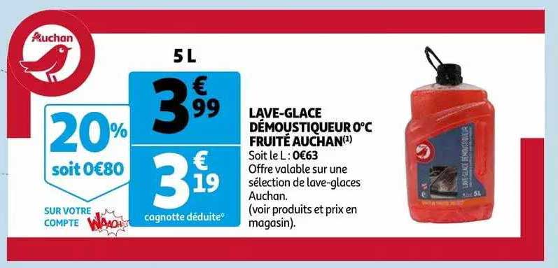 lave-glace démoustiqueur 0°c fruité auchan