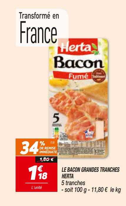 le bacon grandes tranches herta