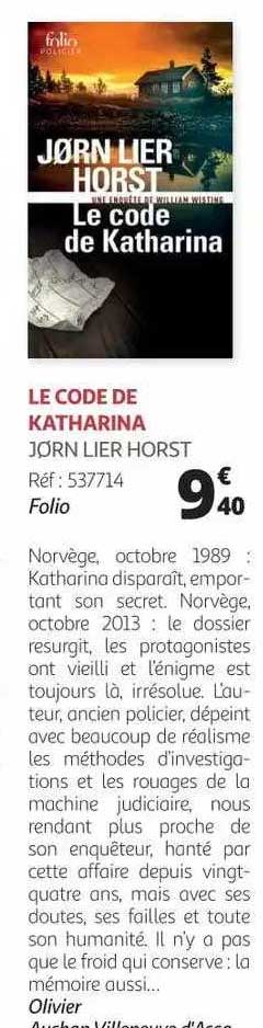 le code de katharina - jorn lier horst