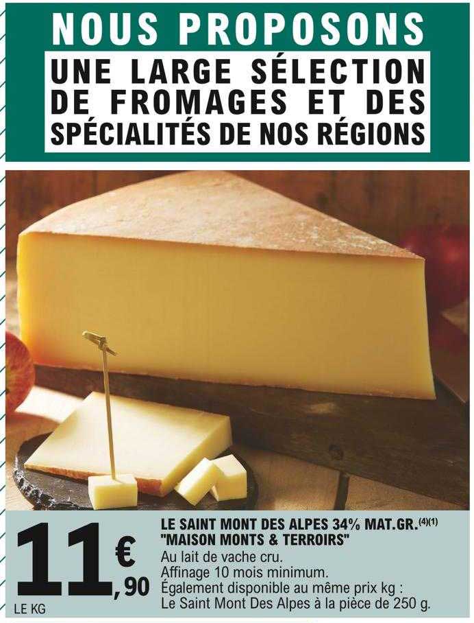 le saint mont des alpes 34% mat. gr. "maison monts & terroirs"