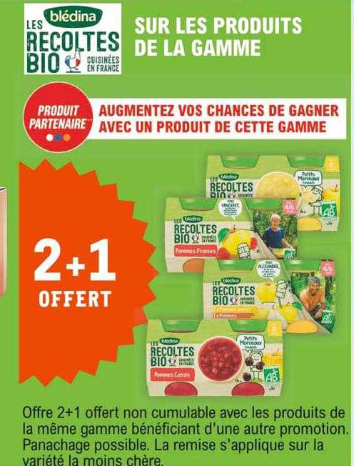 les produits de la gamme blédina les récoltes bio