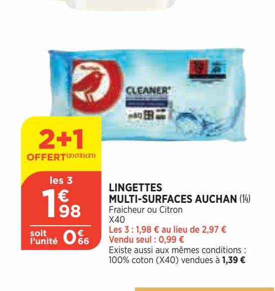 lingettes multi-surfaces auchan