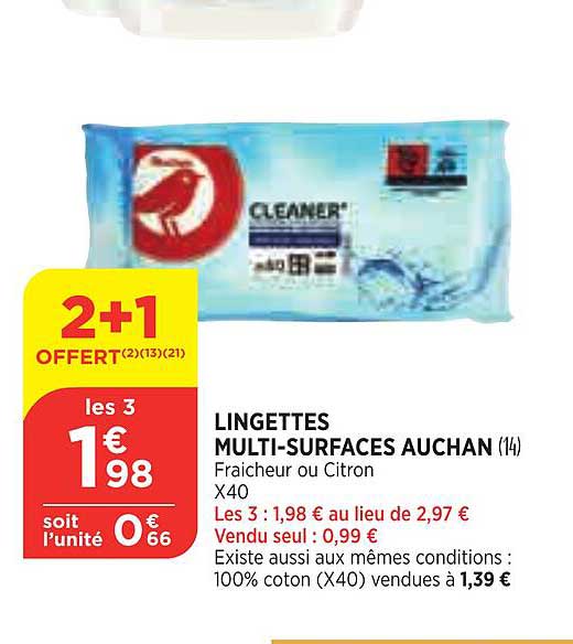lingettes multi-surfaces auchan