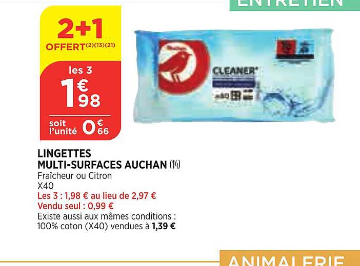 lingettes multi-surfaces auchan