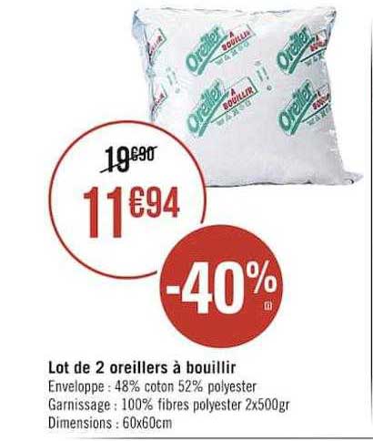 Lot De 2 Oreillers à Bouillir