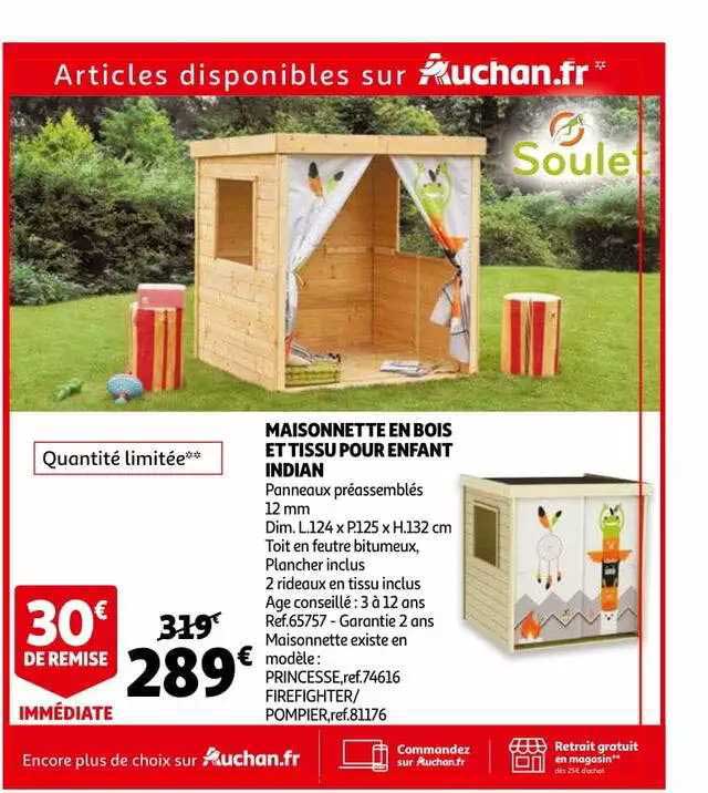 maisonnette en bois et tissu pour enfant indian
