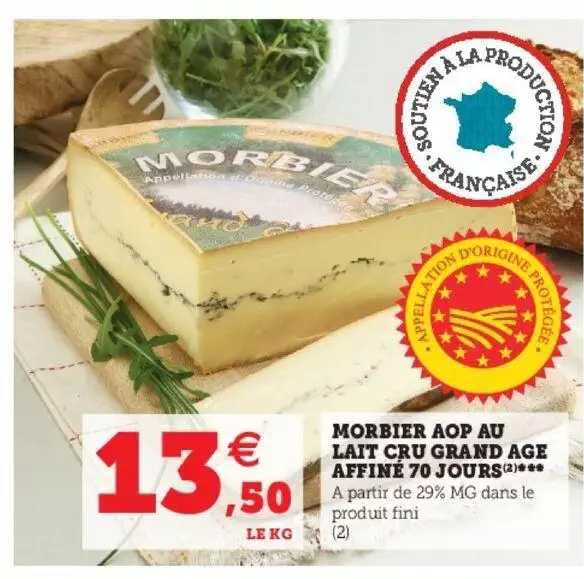 morbier aop au lait cru grand âge affiné 70 jours