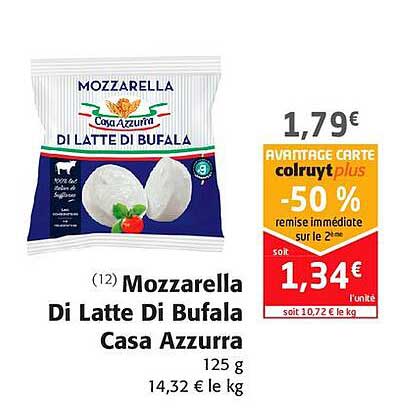 mozzarella di latte di bufala casa azzurra