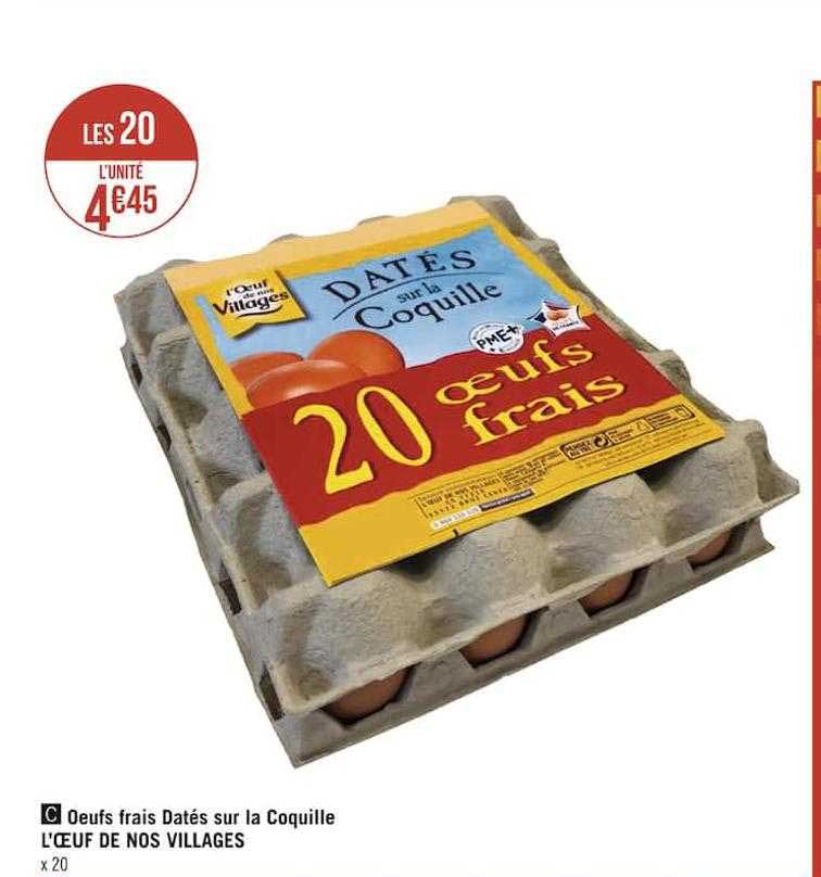 oeufs frais datés sur la coquille l'œuf de nos villages