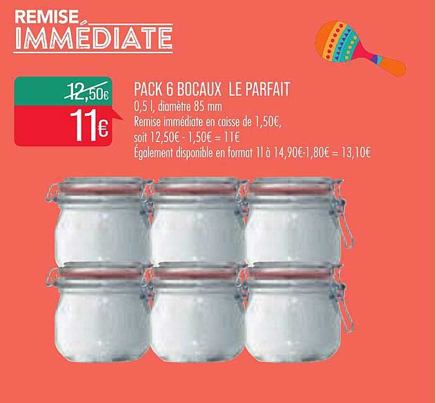 Pack 6 Bocaux Le Parfait