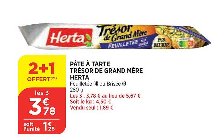 pâte à tarte trésor de grand mère herta