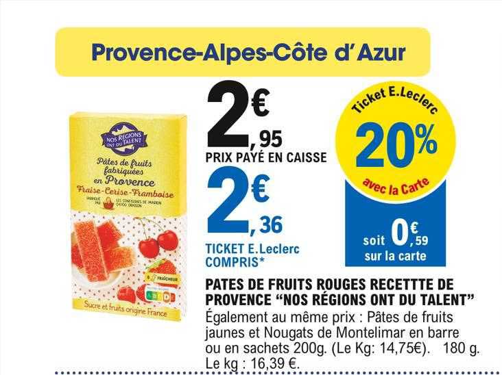 pâtes de fruits rouges recettes de provence "nos régions ont du talent"