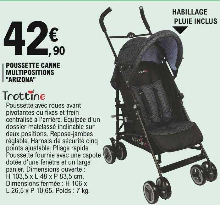 poussette canne multipositions "arizona"