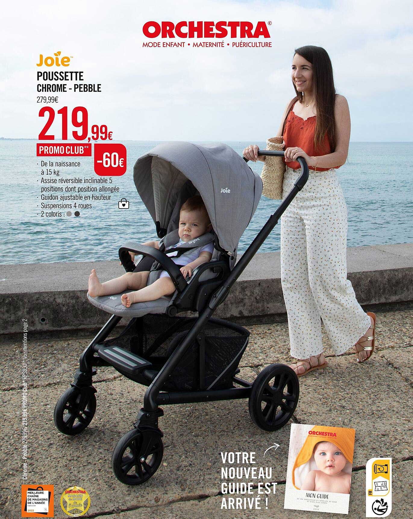 poussette chromé - pebble joie