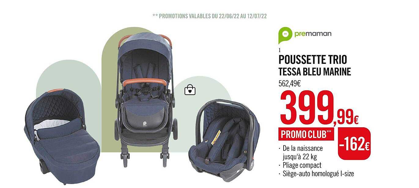 poussette trio tessa bleu marine