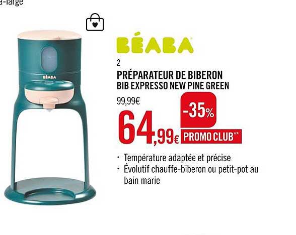 préparateur de biberon bib expresso new pine green béaba