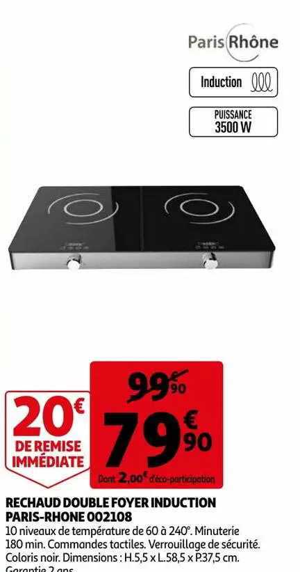 Rechaud Double Foyer Induction Paris-rhône 002108