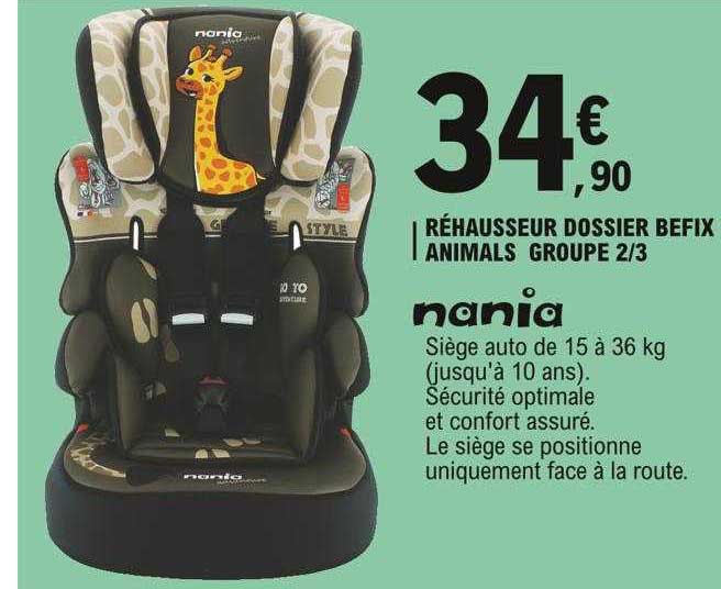 réhausseur dossier befix animals groupe 2-3 nania