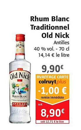 rhum blanc traditionnel old nick