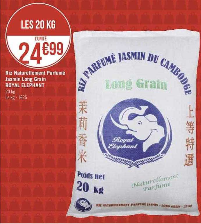riz naturellement parfumé jasmin long grain royal éléphant