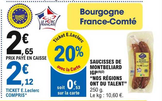 saucisses de montbeliard igp "nos régions ont du talent"