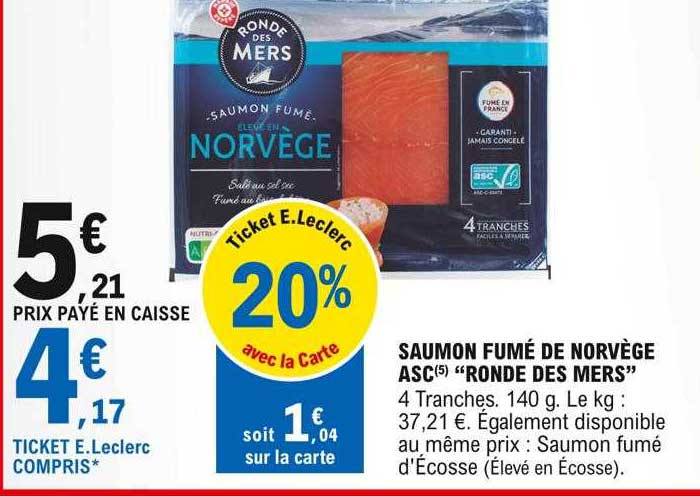 saumon fumé de norvège asc "ronde des mers"
