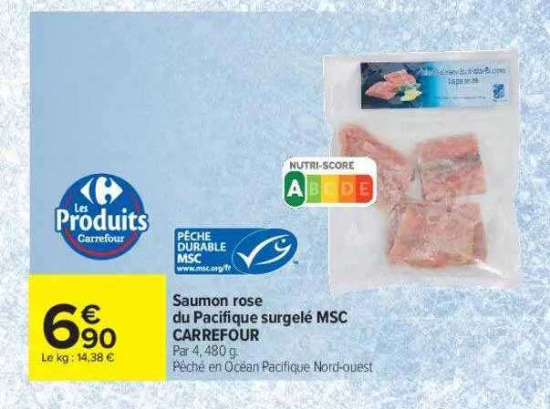 Saumon Rose Du Pacifique Surgelé Msc Carrefour
