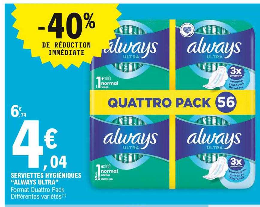 serviettes hygiéniques "always ultra"