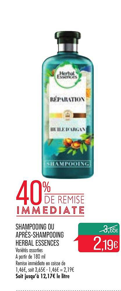 shampooing ou après-shampooing herbal essences