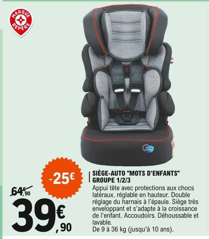 siège-auto "mots d'enfants" groupe 1-2-3