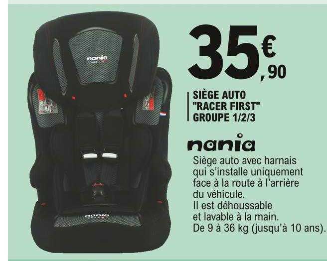 siège auto "racer first" groupe 1-2-3 nania