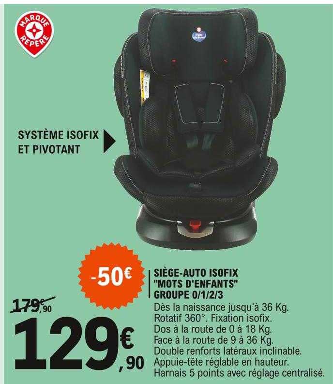 Siège-auto Isofix "mots D'enfants" Groupe 0-1-2-3