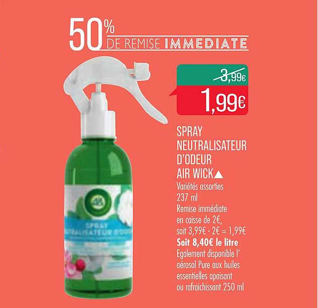 spray neutralisateur d'odeur air wick