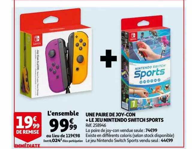 une paire de joy-con + le jeu nintendo switch sports