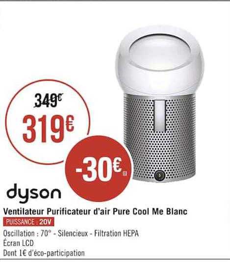 ventilateur purificateur d'air pure cool me blanc dyson