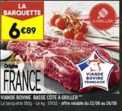 Viande Bovine Basse Côte à Griller