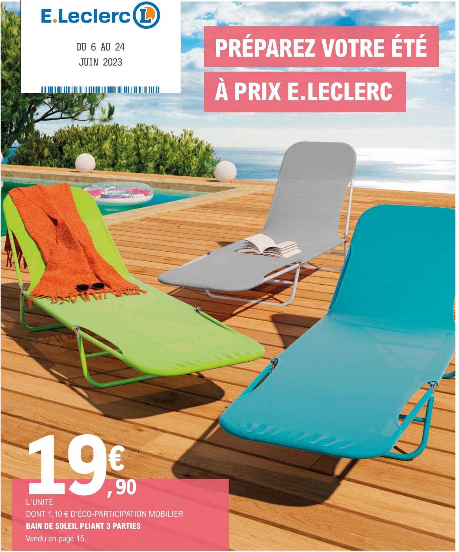 bain de soleil pliant 3 parties