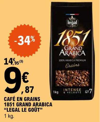 Café En Grains 1851 Grand Arabica "légal Le Goût"
