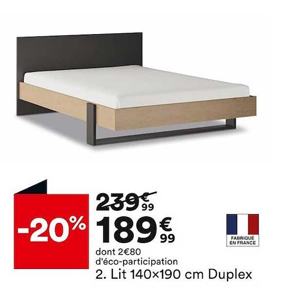 Lit 140 X 190 Cm Duplex