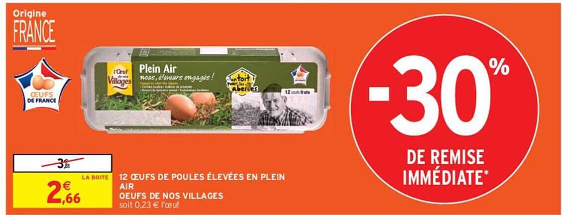 12 œufs de poules élevées en plein air œufs den nos villages