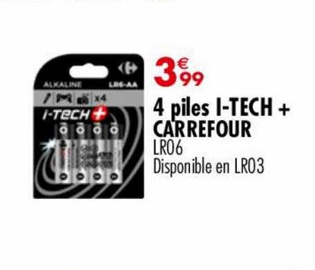4 piles i-tech + carrefour
