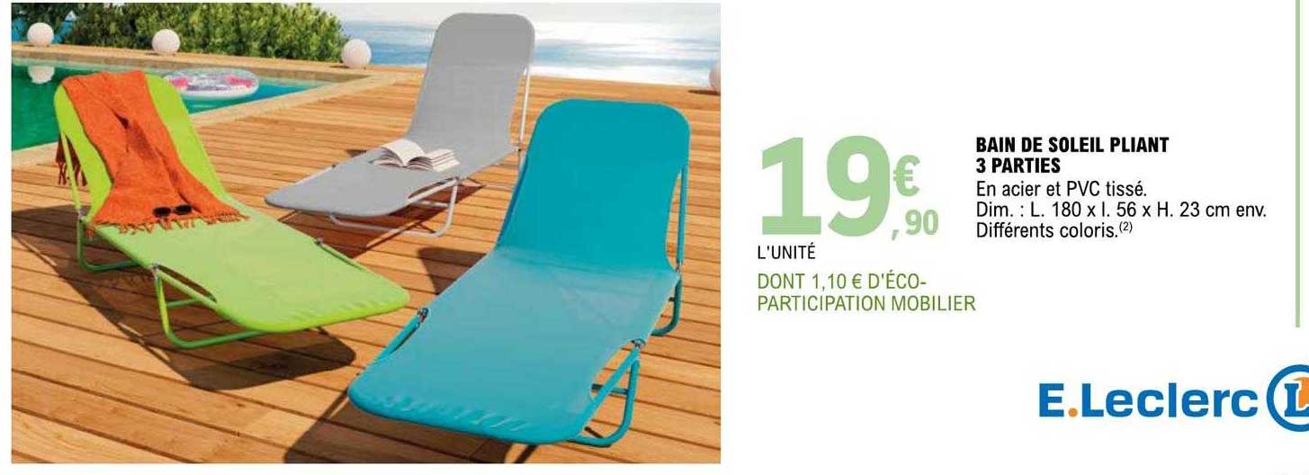 bain de soleil pliant 3 parties