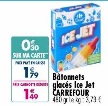 Bâtonnets Glacés Ice Jet Carrefour