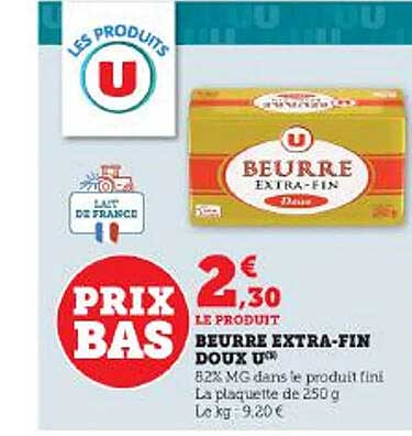 beurre extra-fin doux u