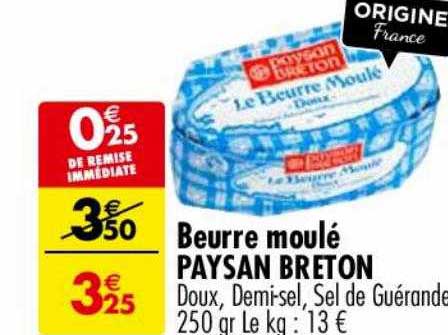 beurre moulé paysan breton