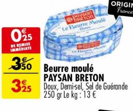 beurre moulé paysan breton