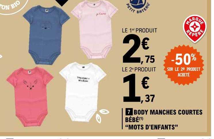body manches courtes bébé "mots d'enfants"