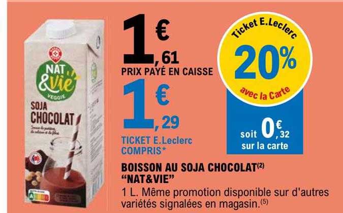 boisson au soja chocolat "nat & vie"