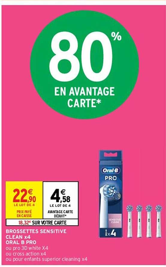 brossettes sensitive clean x4 oral b pro
